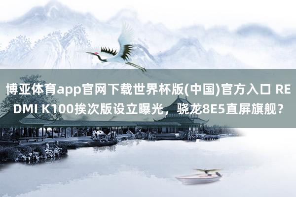 博亚体育app官网下载世界杯版(中国)官方入口 REDMI K100挨次版设立曝光，骁龙8E5直屏旗舰？