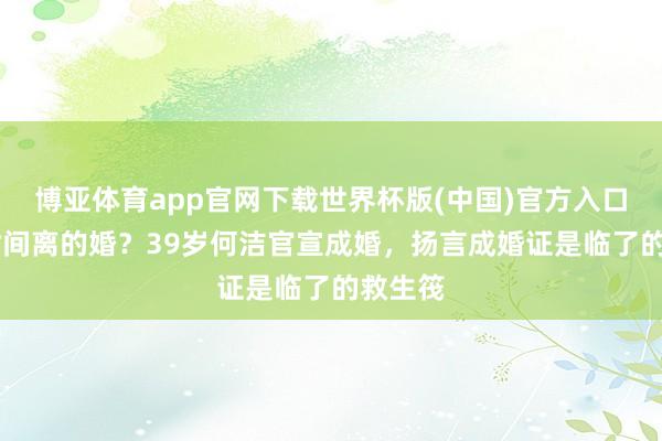 博亚体育app官网下载世界杯版(中国)官方入口 什么时间离的婚？39岁何洁官宣成婚，扬言成婚证是临了的救生筏