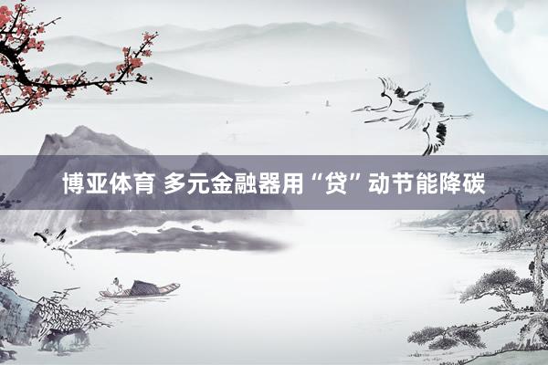 博亚体育 多元金融器用“贷”动节能降碳