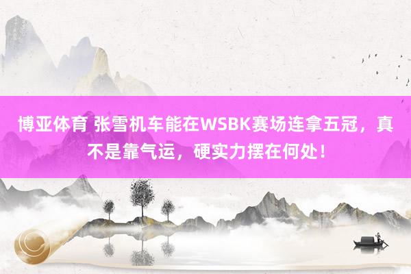 博亚体育 张雪机车能在WSBK赛场连拿五冠，真不是靠气运，硬实力摆在何处！