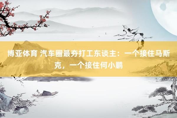 博亚体育 汽车圈最夯打工东谈主：一个接住马斯克，一个接住何小鹏