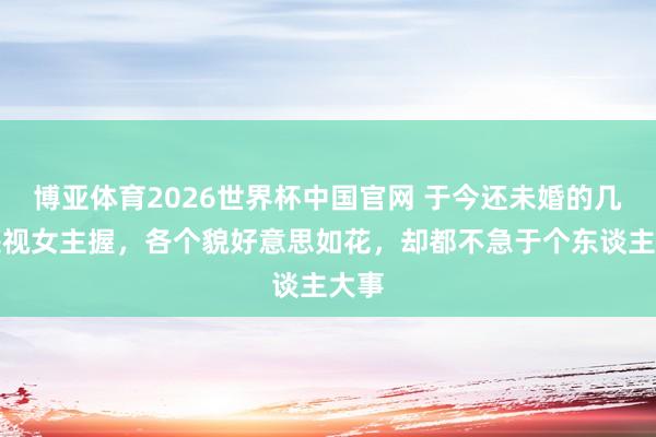 博亚体育2026世界杯中国官网 于今还未婚的几位央视女主握，各个貌好意思如花，却都不急于个东谈主大事