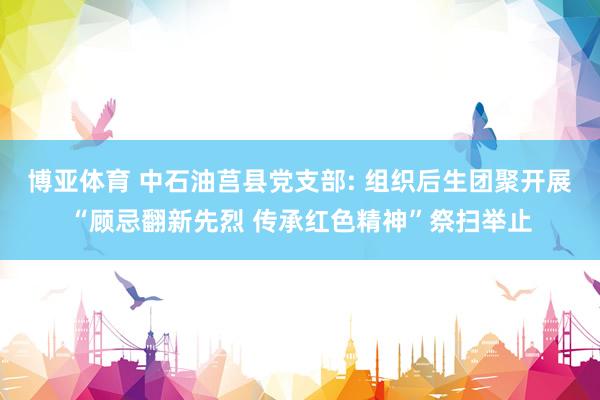 博亚体育 中石油莒县党支部: 组织后生团聚开展“顾忌翻新先烈 传承红色精神”祭扫举止