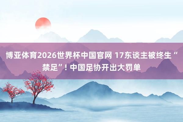 博亚体育2026世界杯中国官网 17东谈主被终生“禁足”! 中国足协开出大罚单