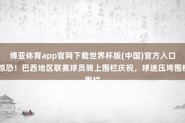 博亚体育app官网下载世界杯版(中国)官方入口 惊恐！巴西地区联赛球员骑上围栏庆祝，球迷压垮围栏
