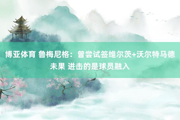 博亚体育 鲁梅尼格：曾尝试签维尔茨+沃尔特马德未果 进击的是球员融入