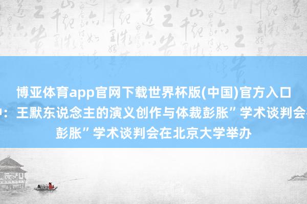 博亚体育app官网下载世界杯版(中国)官方入口 “涟漪者的火种：王默东说念主的演义创作与体裁彭胀”学术谈判会在北京大学举办