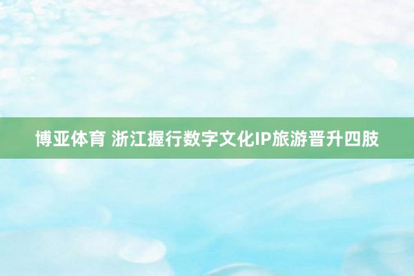 博亚体育 浙江握行数字文化IP旅游晋升四肢