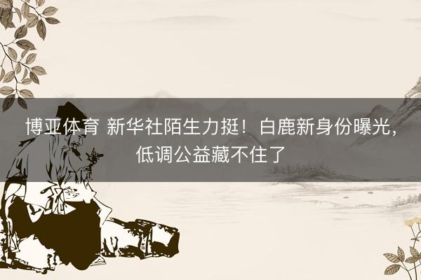 博亚体育 新华社陌生力挺！白鹿新身份曝光，低调公益藏不住了