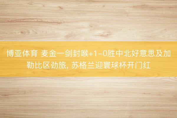 博亚体育 麦金一剑封喉+1-0胜中北好意思及加勒比区劲旅, 苏格兰迎寰球杯开门红