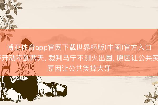 博亚体育app官网下载世界杯版(中国)官方入口 宇宙杯开动不到两天, 裁判马宁不测火出圈, 原因让公共笑掉大牙